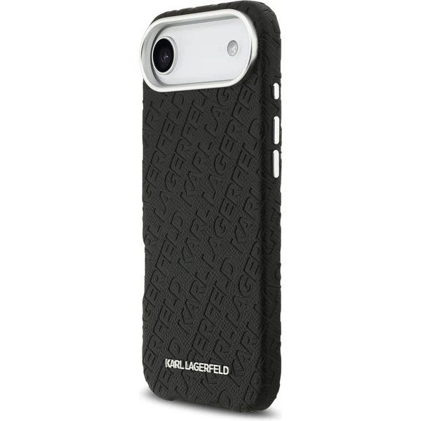 Karl Lagerfeld Grained PU Repeated Logo MagSafe kryt iPhone Air čierny