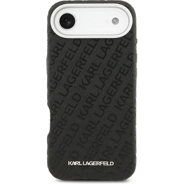 Karl Lagerfeld Grained PU Repeated Logo MagSafe kryt iPhone Air čierny