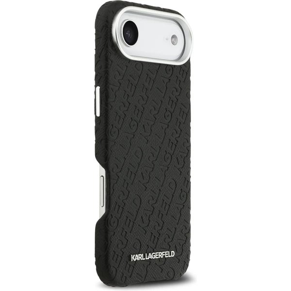 Karl Lagerfeld Grained PU Repeated Logo MagSafe kryt iPhone Air čierny
