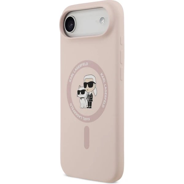 Karl Lagerfeld Liquid Silicone Karl and Choupette MagSafe kryt iPhone Air ružový