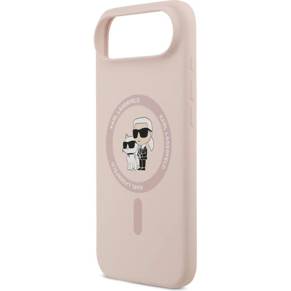 Karl Lagerfeld Liquid Silicone Karl and Choupette MagSafe kryt iPhone Air ružový