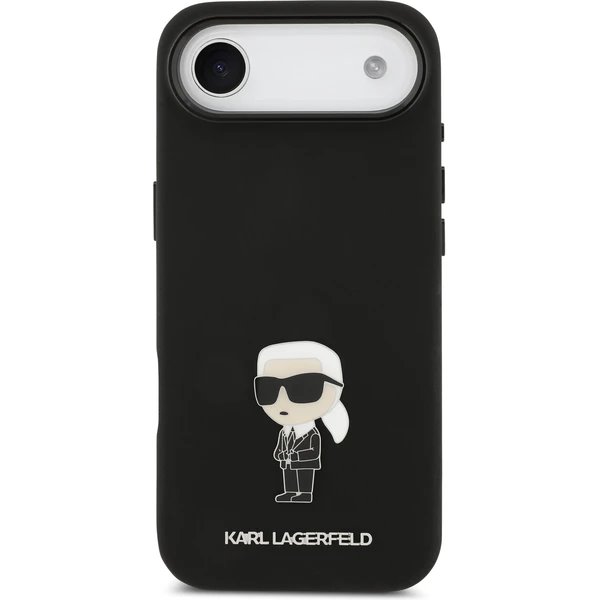 Karl Lagerfeld Liquid Silicone Metal Ikonik kryt iPhone Air čierny