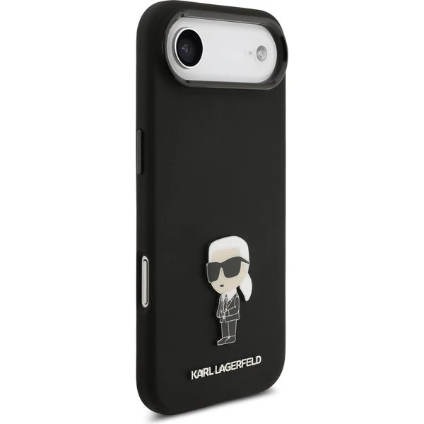 Karl Lagerfeld Liquid Silicone Metal Ikonik kryt iPhone Air čierny