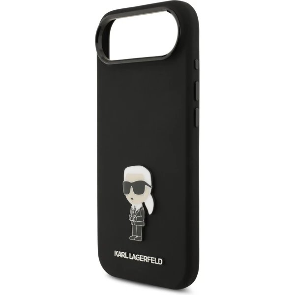 Karl Lagerfeld Liquid Silicone Metal Ikonik kryt iPhone Air čierny