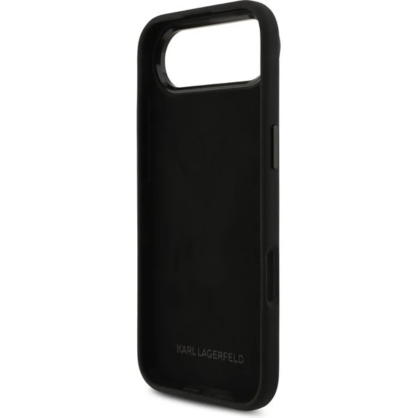 Karl Lagerfeld Liquid Silicone Metal Ikonik kryt iPhone Air čierny