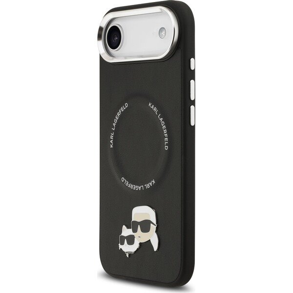 Karl Lagerfeld PU Karl and Choupette Heads Pins MagSafe kryt iPhone Air čierny