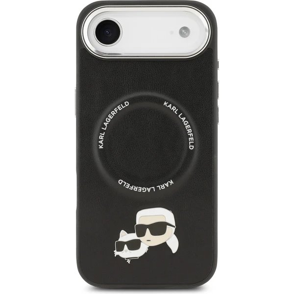 Karl Lagerfeld PU Karl and Choupette Heads Pins MagSafe kryt iPhone Air čierny