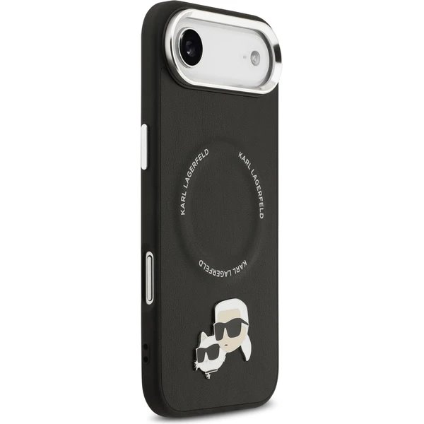 Karl Lagerfeld PU Karl and Choupette Heads Pins MagSafe kryt iPhone Air čierny