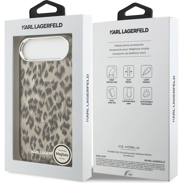 Karl Lagerfeld IML Leopard MagSafe kryt iPhone Air hnedý