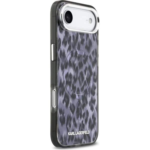 Karl Lagerfeld IML Leopard MagSafe kryt iPhone Air šedý