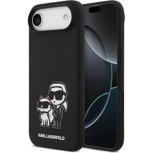 Karl Lagerfeld Liquid Silicone K&CH Sketch MagSafe kryt iPhone Air čierny