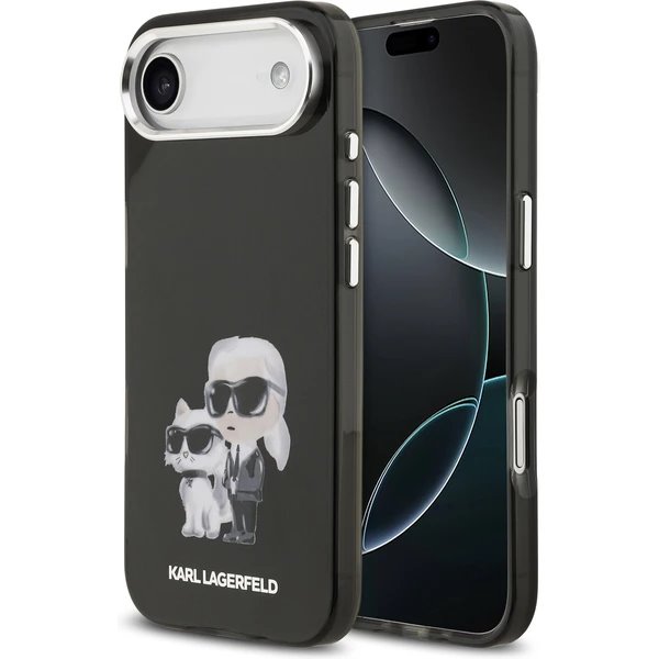 Karl Lagerfeld IML Aquarelle Karl and Choupette kryt iPhone Air čierny