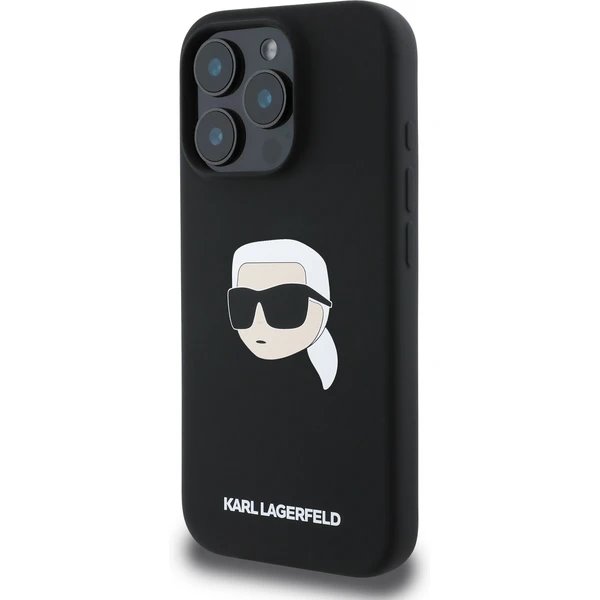 Karl Lagerfeld Liquid Silicone Karl Head MagSafe kryt iPhone 16 Pro Max čierny