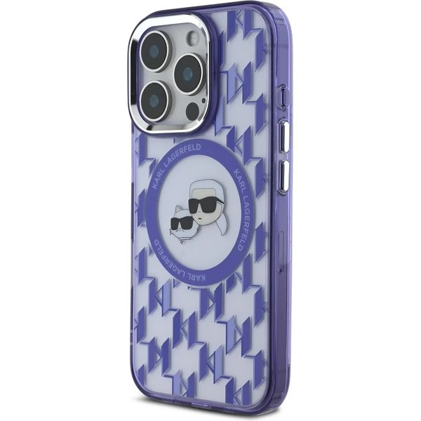 Karl Lagerfeld IML Monogram K&CH Heads MagSafe kryt iPhone 16 Pro Max fialový