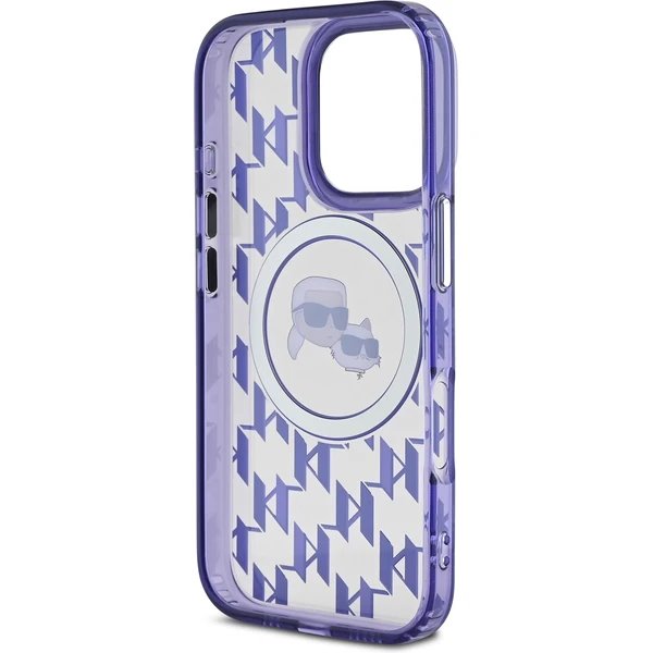 Karl Lagerfeld IML Monogram K&CH Heads MagSafe kryt iPhone 16 Pro Max fialový