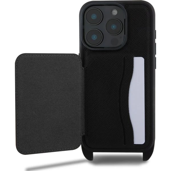 Karl Lagerfeld Saffiano Crossbody Popruh Metal Karl and Choupette kryt iPhone 16 Pro čierny