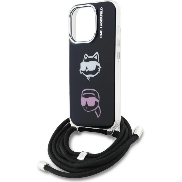 Karl Lagerfeld IML Crossbody K&CH Heads kryt iPhone 16 Pro čierny