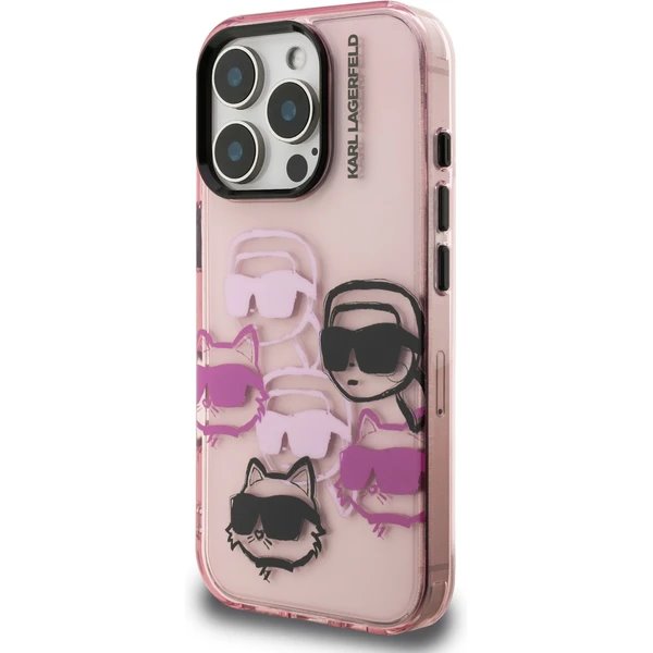 Karl Lagerfeld IML Multi K&CH Heads kryt iPhone 16 Pro ružový