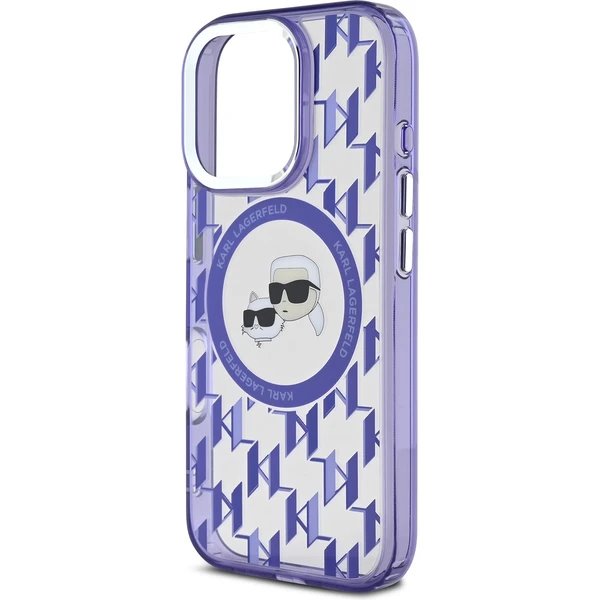 Karl Lagerfeld IML Monogram K&CH Heads MagSafe kryt iPhone 16 Pro fialový