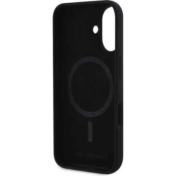 Karl Lagerfeld Liquid Silicone Karl Head MagSafe kryt iPhone 16 čierny