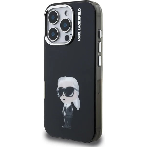 Karl Lagerfeld IML Aquarelle Karl kryt iPhone 16 Pro čierny