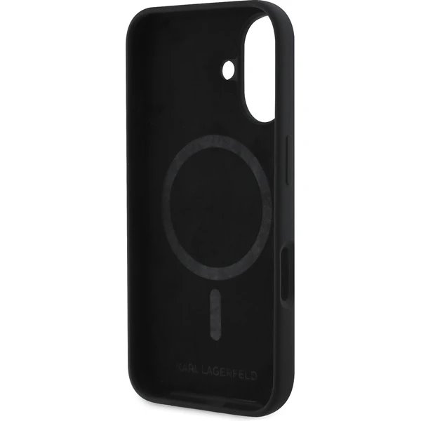 Karl Lagerfeld Liquid Silicone K&CH Heads MagSafe kryt iPhone 16 čierny