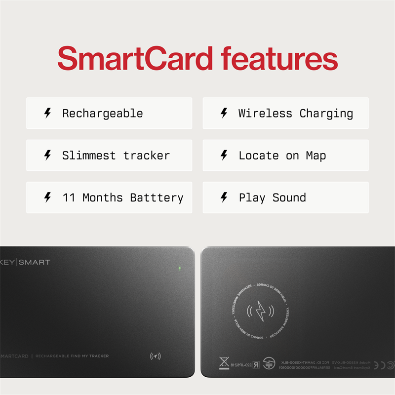 KeySmart SmartCard s Apple Find My - čierna