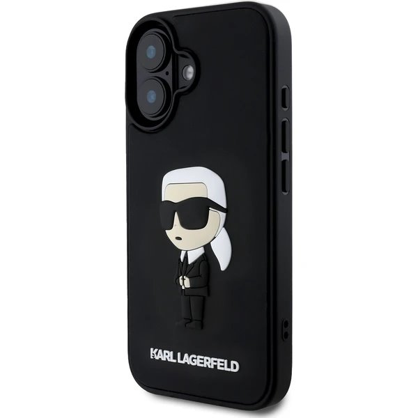 Karl Lagerfeld 3D Rubber Ikonik kryt iPhone 16 čierny