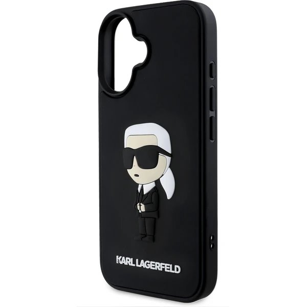 Karl Lagerfeld 3D Rubber Ikonik kryt iPhone 16 čierny