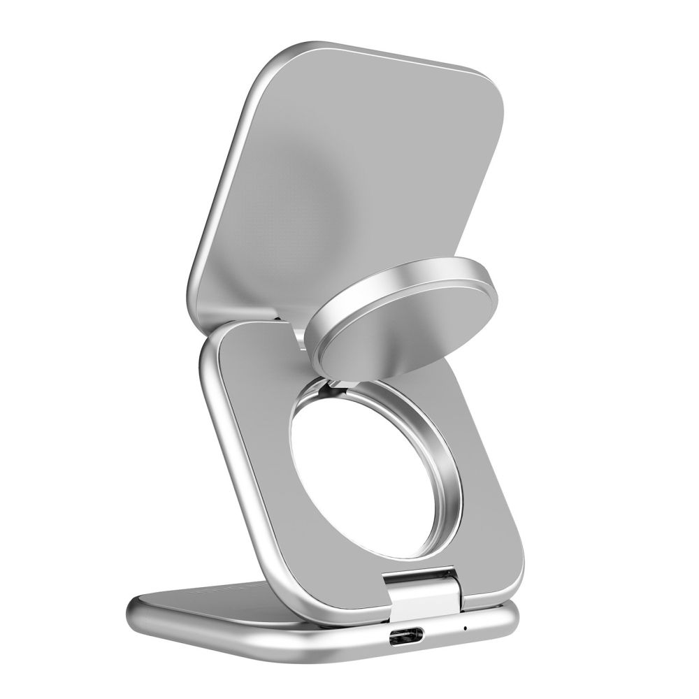 Mobile Origin 3in1 Qi2 25W UltraSlim Foldable Charger PW36 MagSafe Compatible - Silver