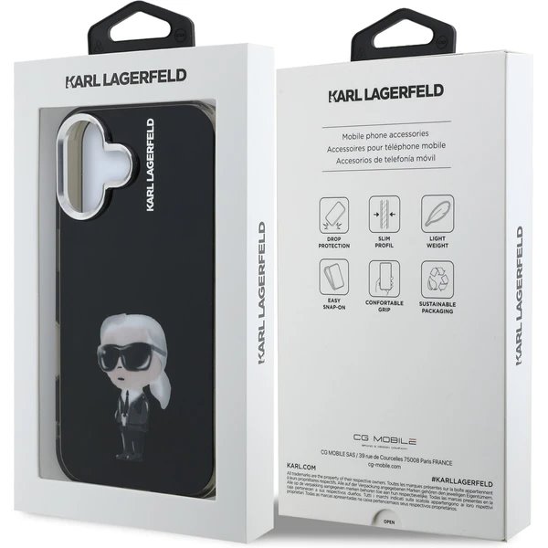Karl Lagerfeld IML Aquarelle Karl kryt iPhone 16 čierny