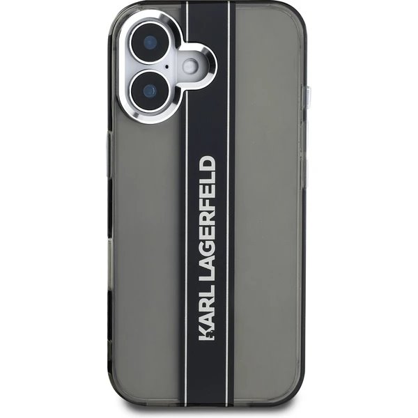 Karl Lagerfeld IML Stripe Logo kryt iPhone 16 čierny