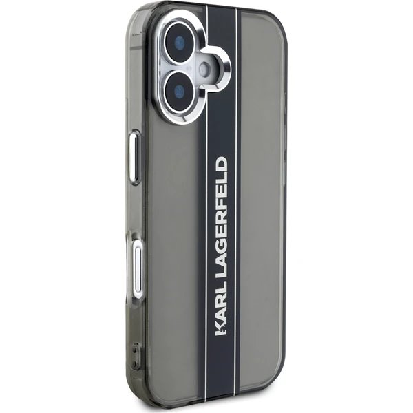 Karl Lagerfeld IML Stripe Logo kryt iPhone 16 čierny
