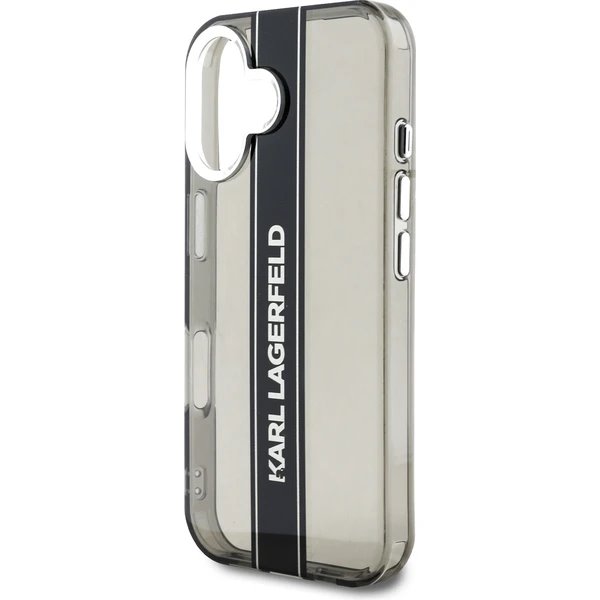 Karl Lagerfeld IML Stripe Logo kryt iPhone 16 čierny
