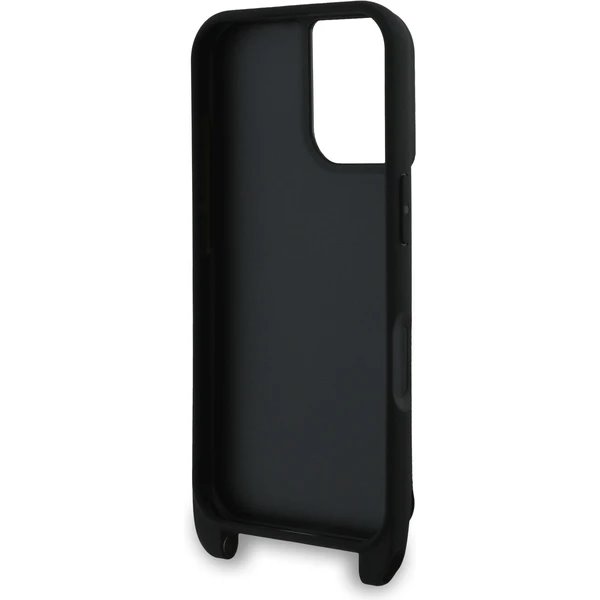 Karl Lagerfeld Saffiano Crossbody Popruh Metal Karl and Choupette kryt iPhone 16 čierny