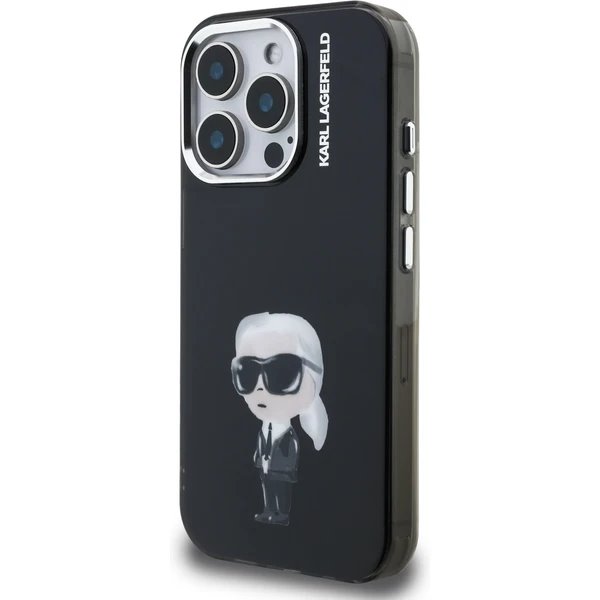 Karl Lagerfeld IML Aquarelle Karl kryt iPhone 15 Pro Max čierny