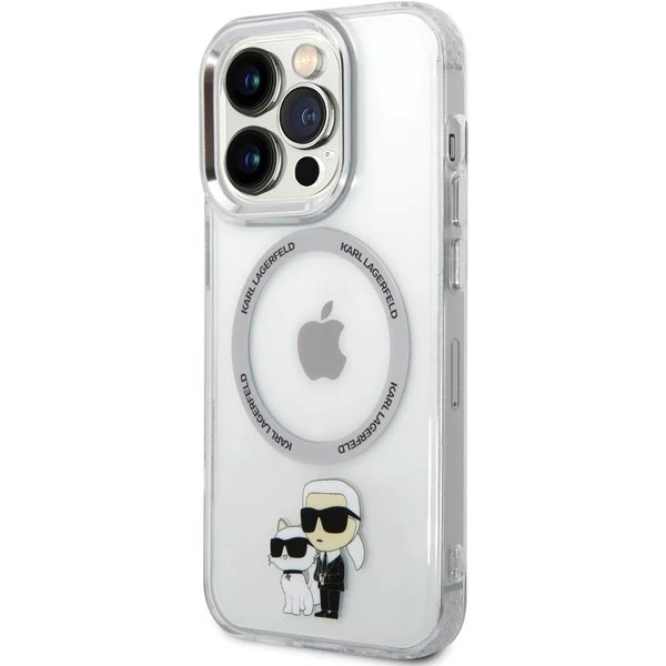 Karl Lagerfeld IML Karl and Choupette MagSafe kryt iPhone 15 Pro priehľadný