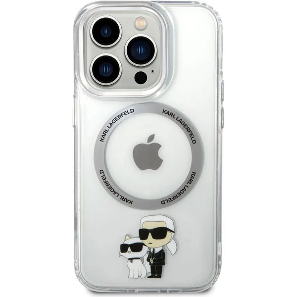 Karl Lagerfeld IML Karl and Choupette MagSafe kryt iPhone 15 Pro priehľadný