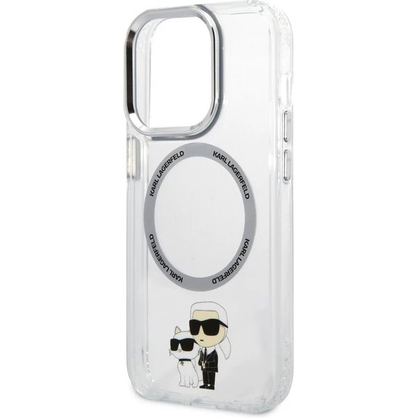 Karl Lagerfeld IML Karl and Choupette MagSafe kryt iPhone 15 Pro priehľadný