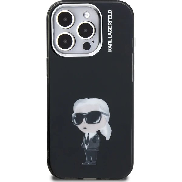 Karl Lagerfeld IML Aquarelle Karl kryt iPhone 15 Pro čierny