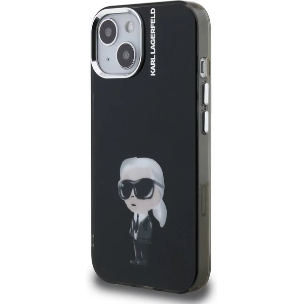 Karl Lagerfeld IML Aquarelle Karl kryt iPhone 15 čierny