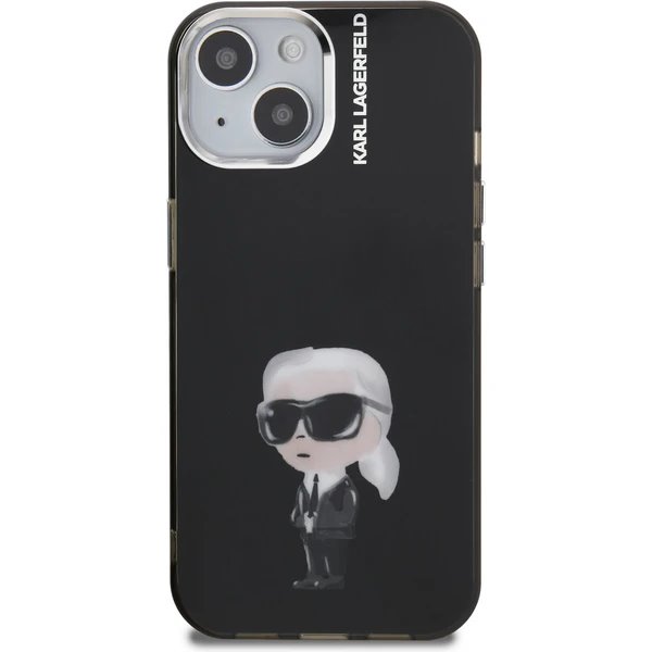 Karl Lagerfeld IML Aquarelle Karl kryt iPhone 15 čierny
