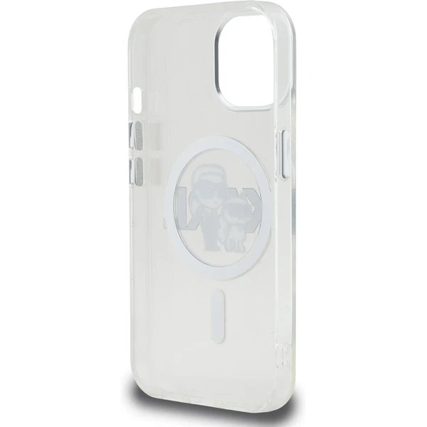 Karl Lagerfeld IML Glitter Karl and Choupette Sketch MagSafe kryt iPhone 15 priehľadný