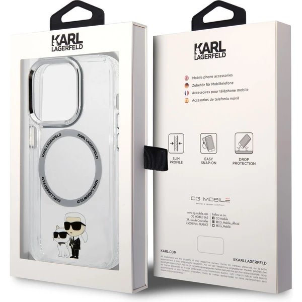 Karl Lagerfeld IML Karl and Choupette MagSafe kryt iPhone 14 Pro Max priehľadný
