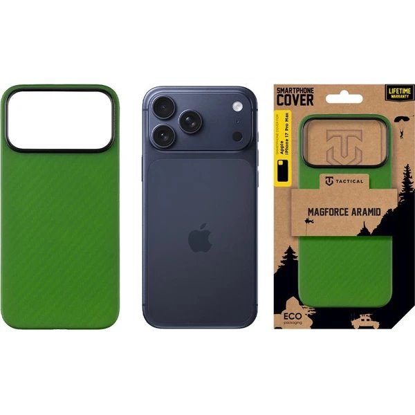 Tactical MagForce Aramid Kryt Apple iPhone 17 Pro zelený