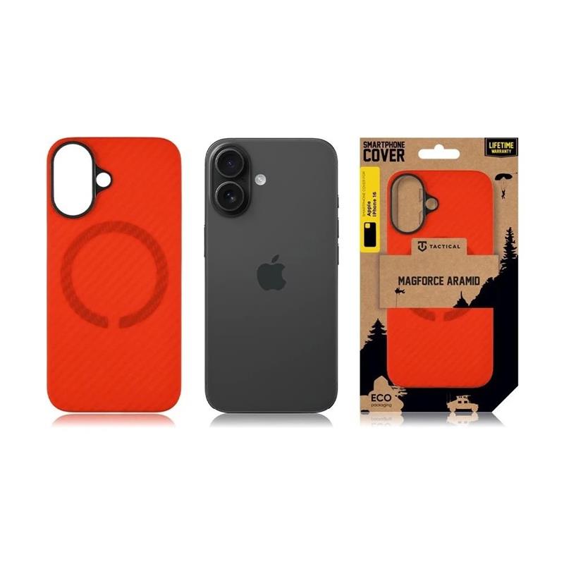 Tactical MagForce Aramid Kryt Apple iPhone 16 červený