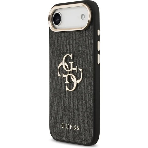 Guess PU Leather 4G Metal Logo Gold Frame kryt iPhone Air čierny