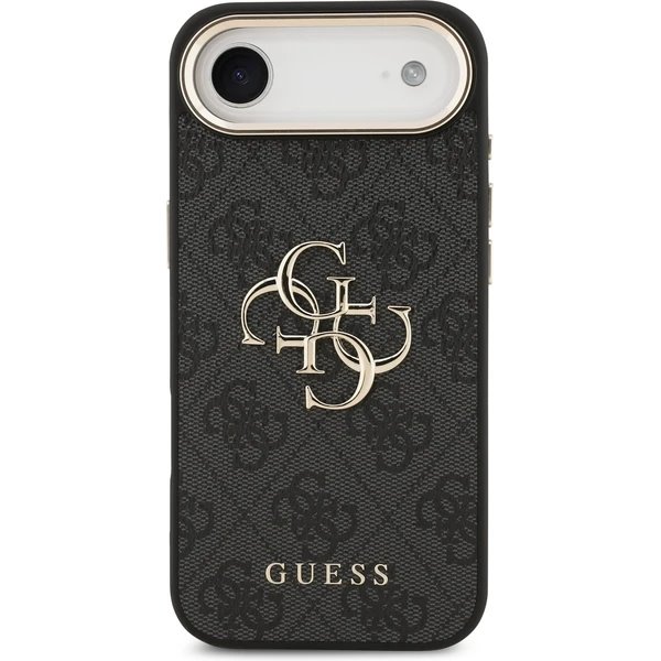 Guess PU Leather 4G Metal Logo Gold Frame kryt iPhone Air čierny