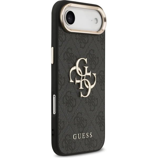 Guess PU Leather 4G Metal Logo Gold Frame kryt iPhone Air čierny
