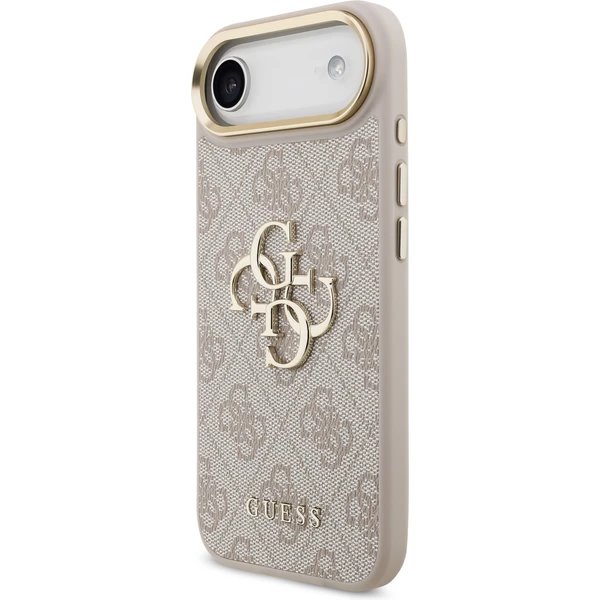 Guess PU Leather 4G Metal Logo Gold Frame kryt iPhone Air ružový